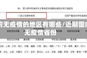 当前无疫情的地区有哪些/近期国内无疫情省份