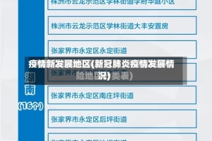 疫情新发展地区(新冠肺炎疫情发展情况)