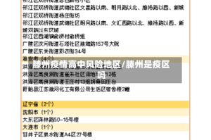 滕州疫情高中风险地区/滕州是疫区吗
