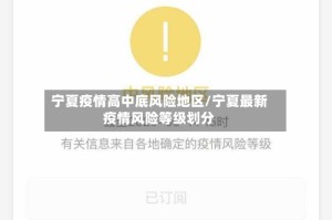 宁夏疫情高中底风险地区/宁夏最新疫情风险等级划分