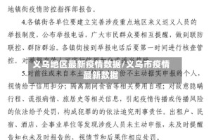 义乌地区最新疫情数据/义乌市疫情最新数据