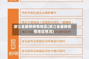 浙江省最新疫情地区(浙江省最新疫情地区情况)