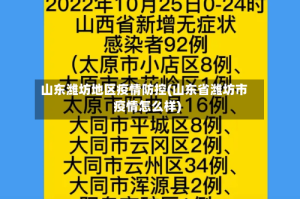 山东潍坊地区疫情防控(山东省潍坊市疫情怎么样)