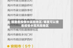 哪里看疫情中高险地区/哪里可以查看疫情中高风险地区