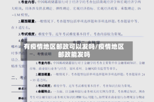 有疫情地区邮政可以发吗/疫情地区邮政能发吗