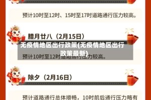 无疫情地区出行政策(无疫情地区出行政策最新)