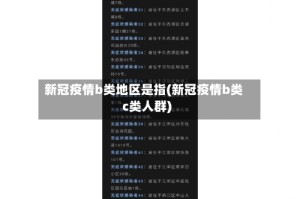 新冠疫情b类地区是指(新冠疫情b类c类人群)