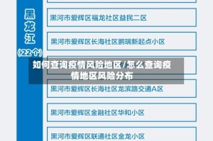 如何查询疫情风险地区/怎么查询疫情地区风险分布