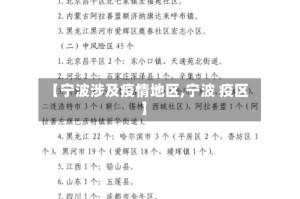 【宁波涉及疫情地区,宁波 疫区】