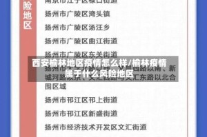 西安榆林地区疫情怎么样/榆林疫情属于什么风险地区