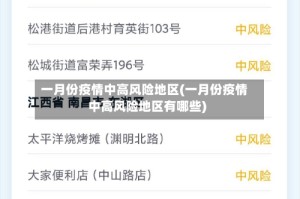 一月份疫情中高风险地区(一月份疫情中高风险地区有哪些)