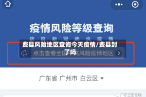 费县风险地区查询今天疫情/费县封了吗