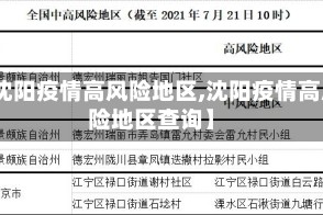 【沈阳疫情高风险地区,沈阳疫情高风险地区查询】