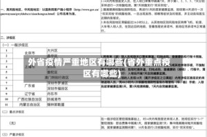 外省疫情严重地区有哪些(省外重点疫区有哪些)