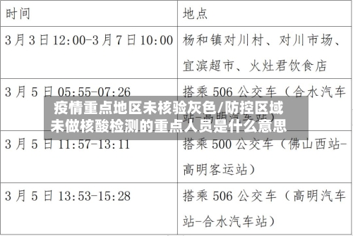 疫情重点地区未核验灰色/防控区域未做核酸检测的重点人员是什么意思-第2张图片