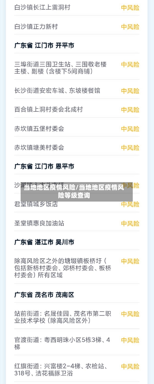 当地地区疫情风险/当地地区疫情风险等级查询-第2张图片