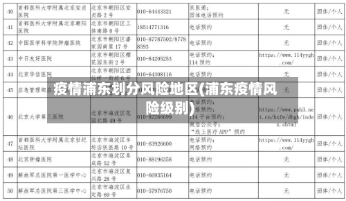 疫情浦东划分风险地区(浦东疫情风险级别)-第1张图片