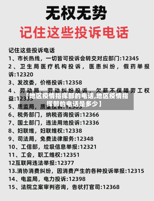 【地区疫情指挥部的电话,地区疫情指挥部的电话是多少】-第1张图片