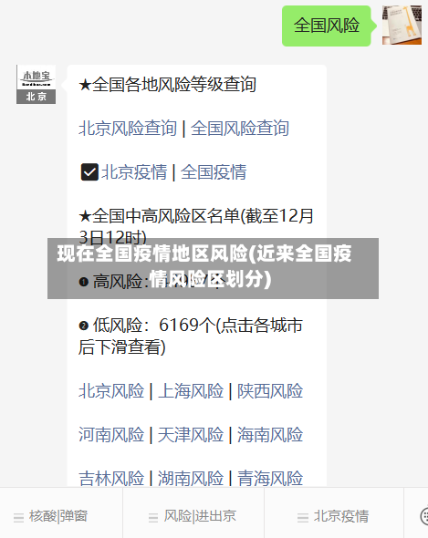 现在全国疫情地区风险(近来全国疫情风险区划分)-第2张图片