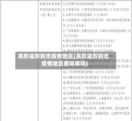 离黔返黔到无疫情地区(离黔返黔到无疫情地区要隔离吗)-第1张图片