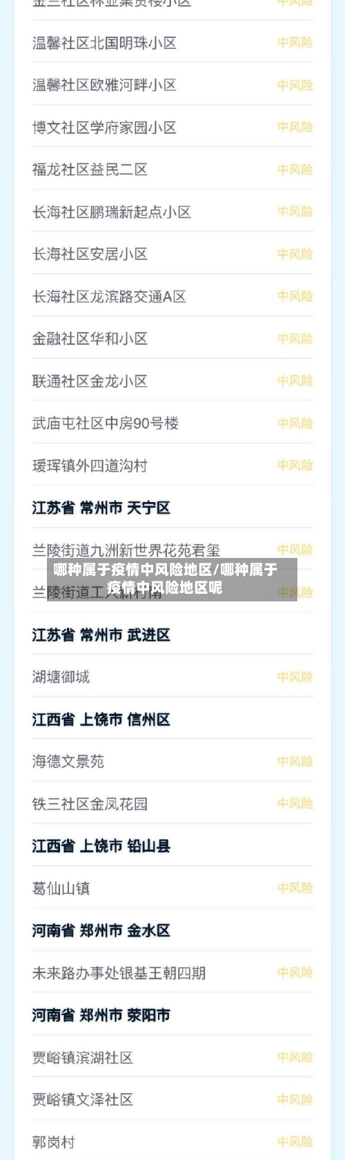 哪种属于疫情中风险地区/哪种属于疫情中风险地区呢-第1张图片