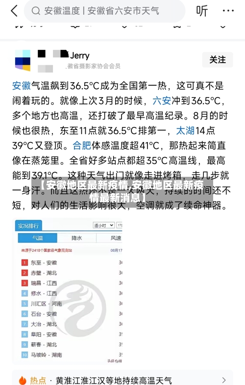 【安徽地区最新疫情,安徽地区最新疫情最新消息】-第1张图片