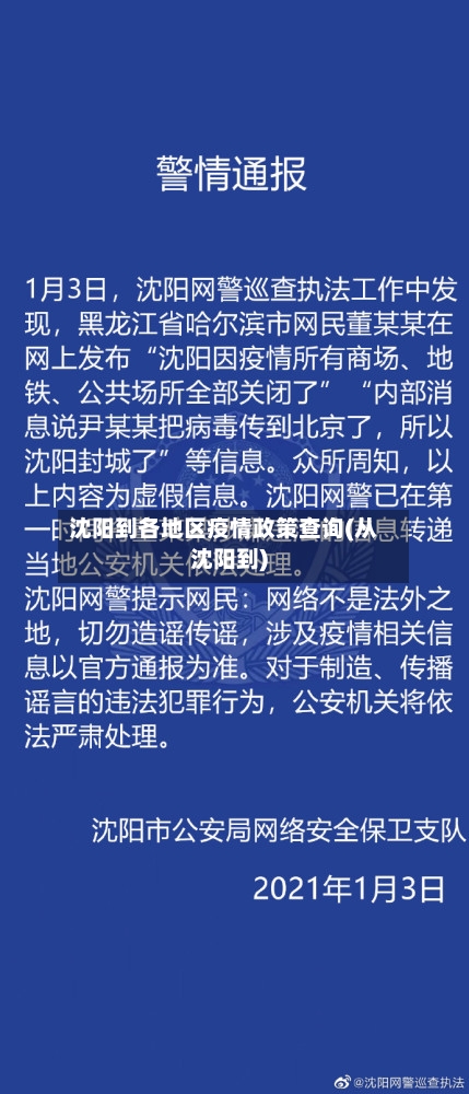 沈阳到各地区疫情政策查询(从沈阳到)-第1张图片