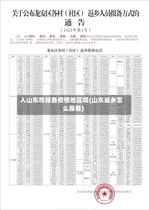 入山东咋报备疫情地区呢(山东返乡怎么报备)-第1张图片