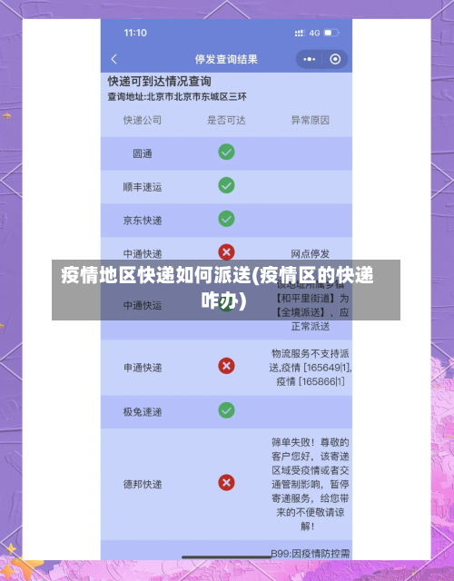 疫情地区快递如何派送(疫情区的快递咋办)-第1张图片