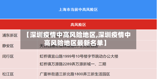 【深圳疫情中高风险地区,深圳疫情中高风险地区最新名单】-第1张图片