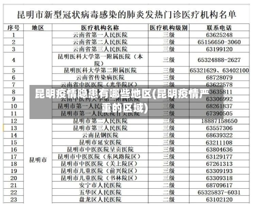 昆明疫情隐患有哪些地区(昆明疫情严重的区域)-第2张图片