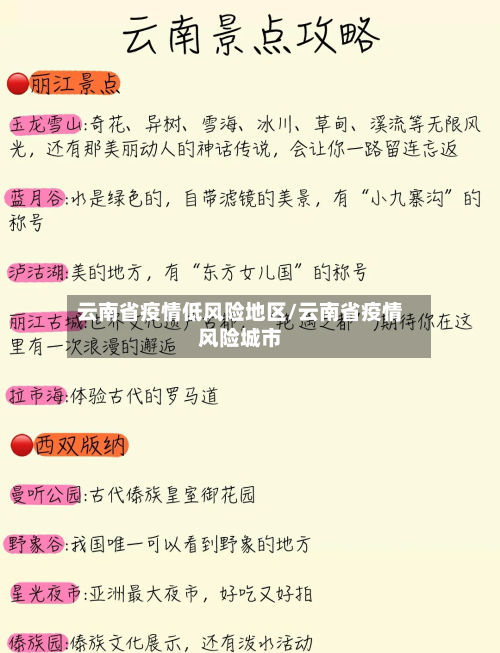 云南省疫情低风险地区/云南省疫情风险城市-第1张图片