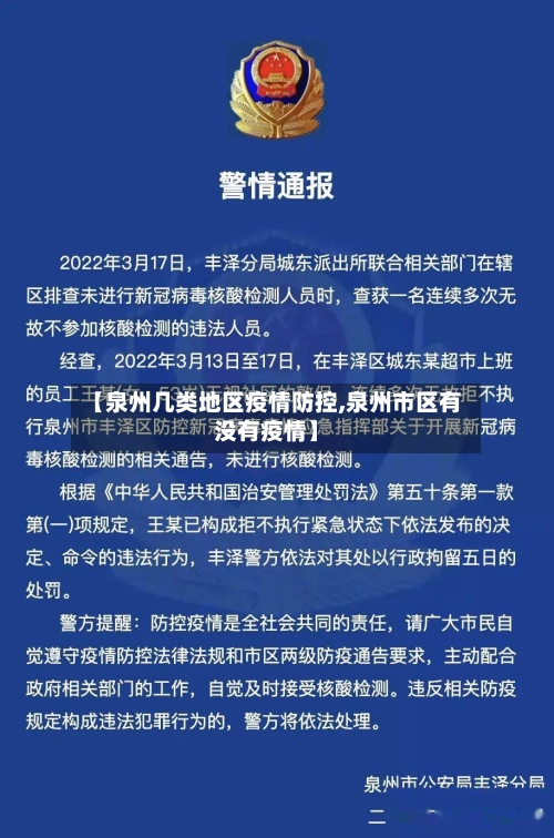 【泉州几类地区疫情防控,泉州市区有没有疫情】-第1张图片
