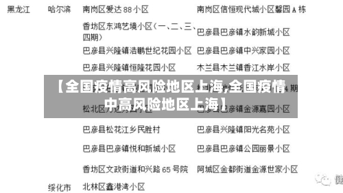 【全国疫情高风险地区上海,全国疫情中高风险地区上海】-第3张图片