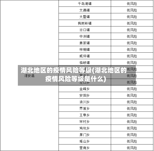 湖北地区的疫情风险等级(湖北地区的疫情风险等级是什么)-第3张图片