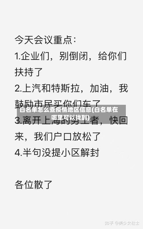 白名单怎么查疫情地区信息(白名单在哪里可以找到)-第1张图片