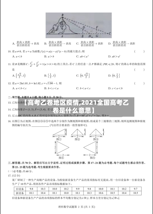 【高考乙卷地区疫情,2021全国高考乙卷是什么意思】-第2张图片