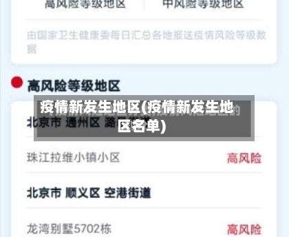 疫情新发生地区(疫情新发生地区名单)-第1张图片